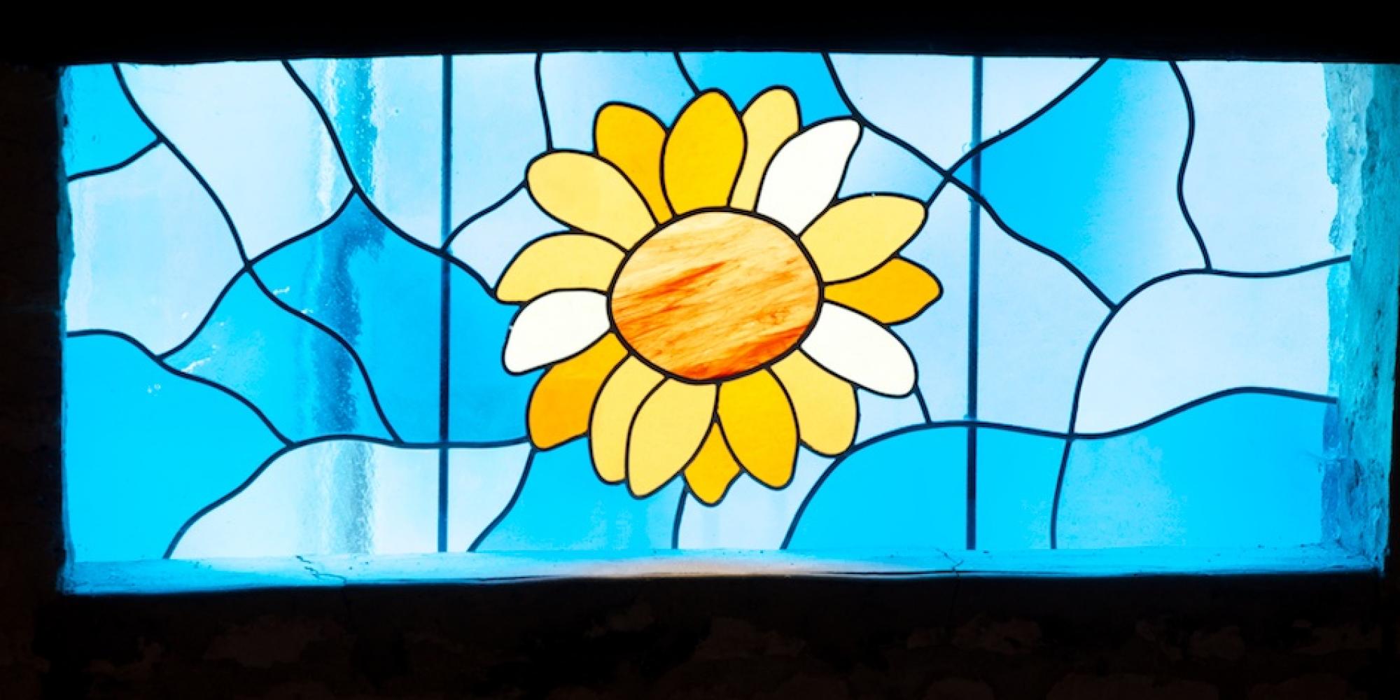 the beautiful stained glass feature window